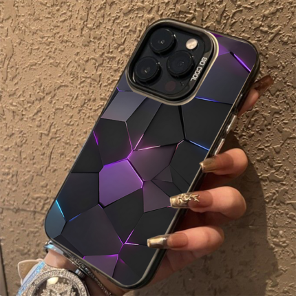 Prism Geometric Case | Purple Light Effect